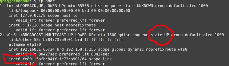 Image: IPv6 in if-addr output.