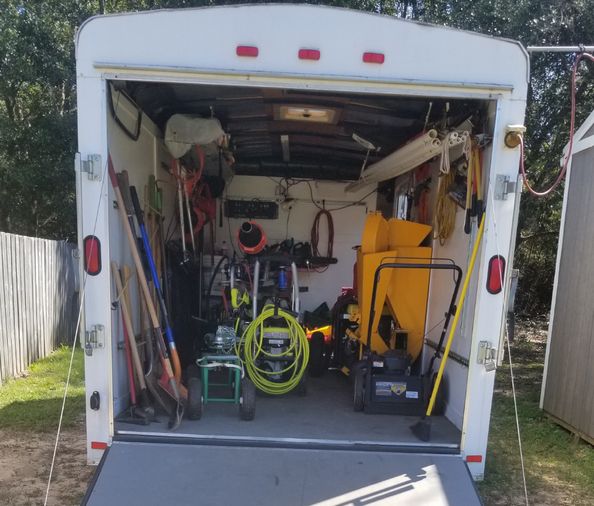 interior showing yard equipment