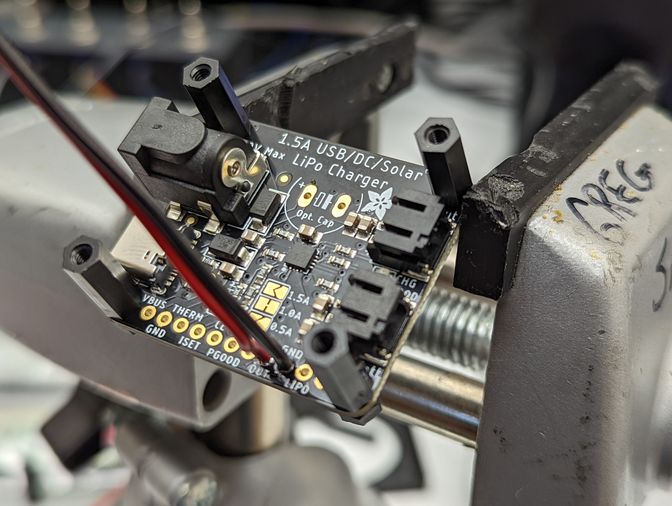 The Adafruit 4755 charger. This little guy works just like a UPS. Image: The new battery.